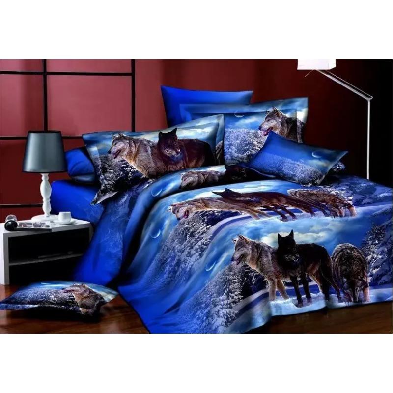 Bettwäsche Großhandel 3D Panda Delfin Jacquard Bettzeug Queen King Size Bettbezug + flache Tagesdecke + Kissenbezug Bambusfaser