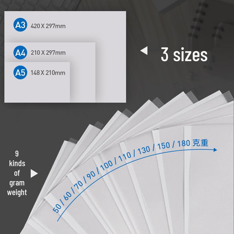 A4/A3 Schwefelsäure-Transparentpapier und Zeichenpapier für Stiftübungen, Zeichnen, Abreiben, Malen und Architektonisches Design