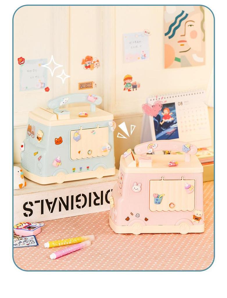 2025 Cute Piggy Bank for Girls - Secure Password Coin Savings Box in Fun Car Design
