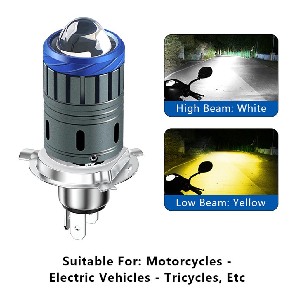 1Pc 20000Lm Motorcycle Headlight H4 LED BA20D H6 Turbo Bulb High Low Beam Moto CSP Led Projector Lens Motorbike Lamp White Yellow 6000K 3000K