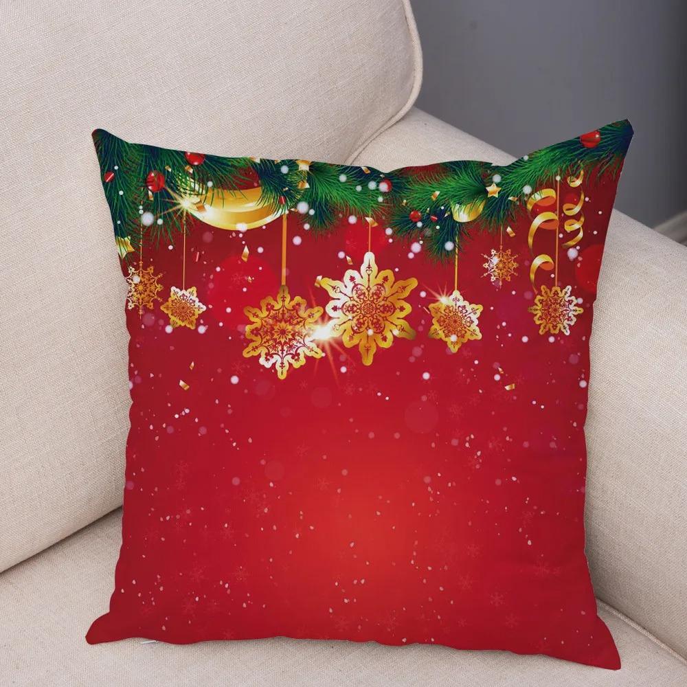 Weihnachts-Themen-Kissenbezüge Auto Zubehör Büro Santa Claus Wohnzimmer Sofa Hause Kissenbezüge