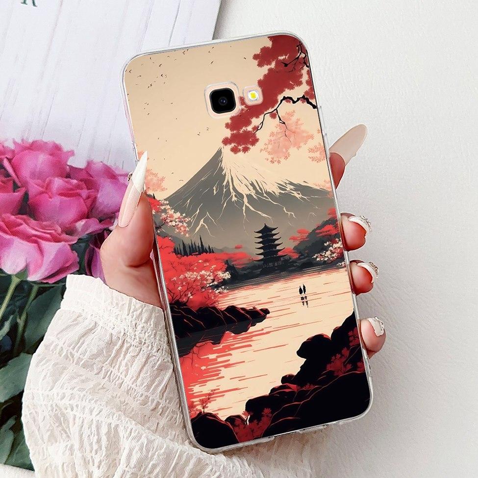 For Samsung J4 Plus Case Clear Cute Fashion Flowers Cool Painted Back Cover For Samsung Galaxy J4+ Phone Case SM-J415F SM-J415G
