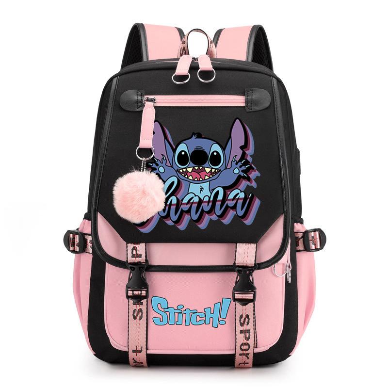 Cute Cartoon Printed Schoolbag Junior High School Student High School Student With Usb Multi-Function Student Schoolbag