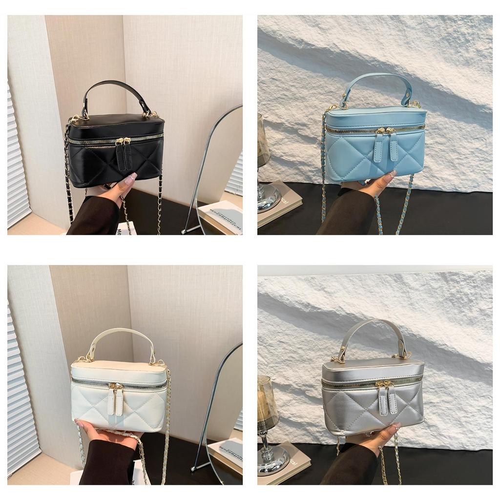 Mini Water Bucket Handbag With Zipper Closure Soft Pu Material Street Style Small Purse For Casual Outings