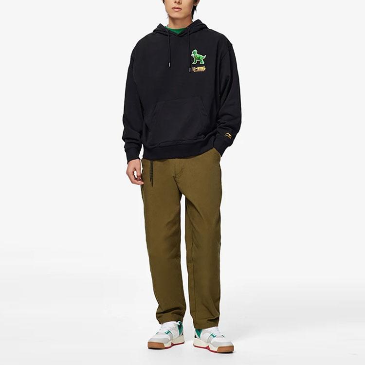 Li Ning X Disney Li Ning Disney Toy Story Sweatshirts Unisex Black Hooded Moderate AWDS579-3