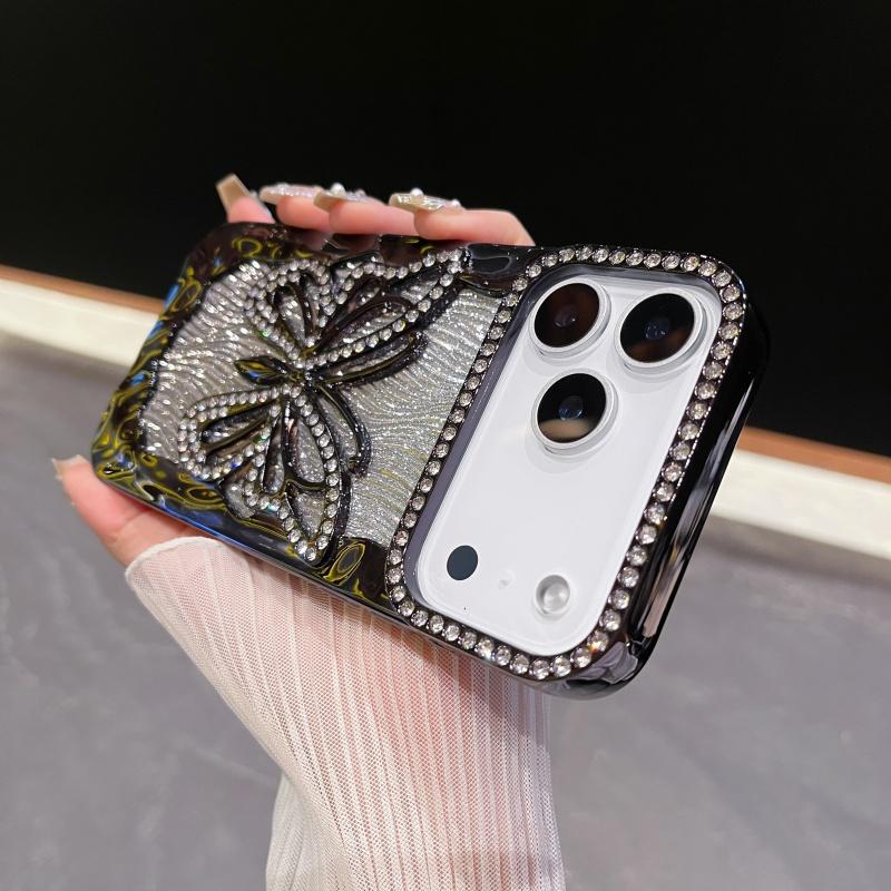 3D Bling Glitter Butterfly Gradient Diamond Phone Case For For Iphone 17 Air 16 1 14 13 12 11 Pro Max Plus Plating Shockproof Cover