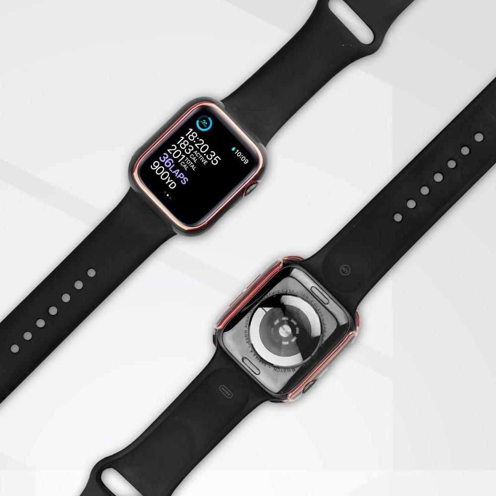 2in1 Case + Tempered Glass for Apple Watch 4/5/6/SE 40mm, Black / Gold