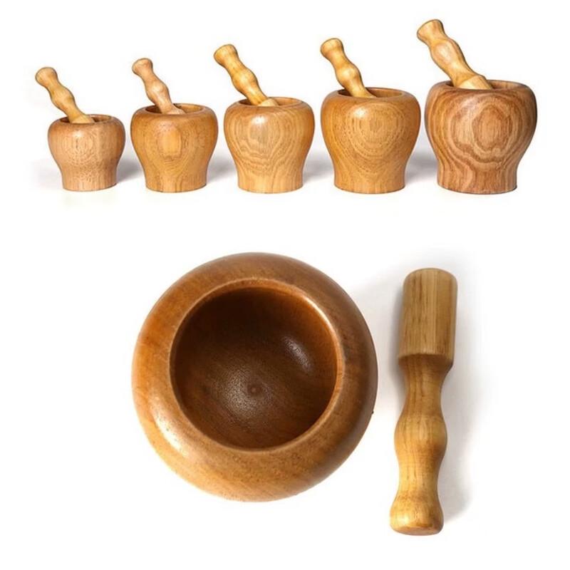 Solid Wood Garlic Mortar & Pestle