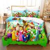3D Printing Duvet Cover M-Mario 3D Exquisite Game Cartoon Bedding Set With Zipper Comforter Bed Youth Home Decor Kids Boys Gift