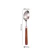 Solid wood handle western knife, fork and spoon set 304 stainless steel Japanese fork and spoon dessert spoon imitation rosewood tableware