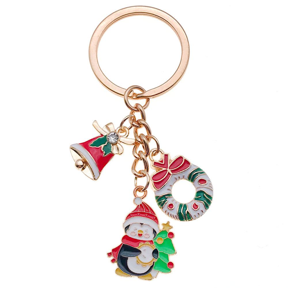 Santa Claus & Candy Christmas Tree Keychain Pendant - Cute Holiday Gift