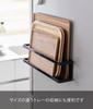 Yamazaki Jitsugyo Magnetic Refrigerator Side Supplement & Seasoning Rack Black Approx. W40 x D8 x H10cm Tower Spice Rack Tray Storage Bulk Storage