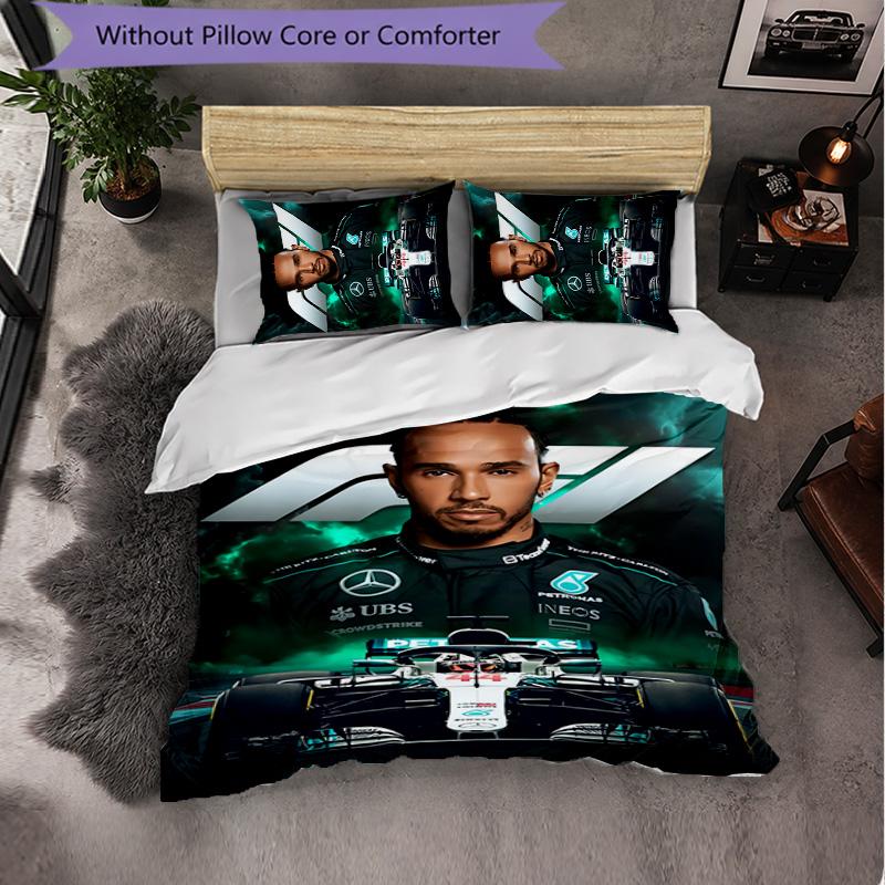 Lewis Hamilton Vzor Mikrovlákno 3dílná Sada Povlečení Dekor Sada Povlaků na Peřinu Pro Ložnici Domácí Použití 135cm*200cm