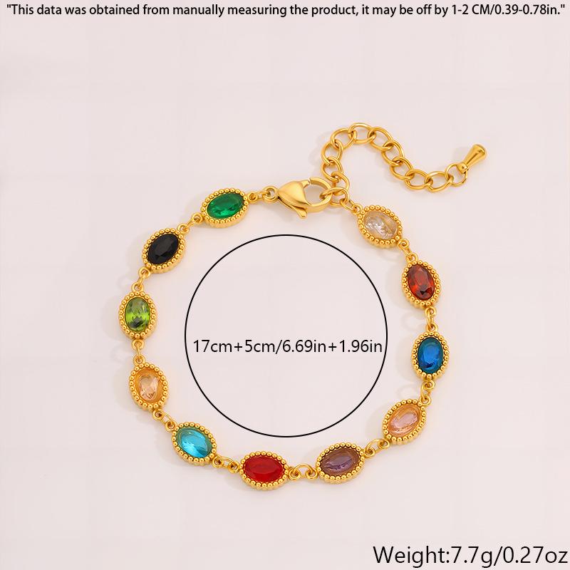 Women's Bohemian Rhinestone Bracelet - Colorful, Versatile, Luxury Titanium Stainless Steel