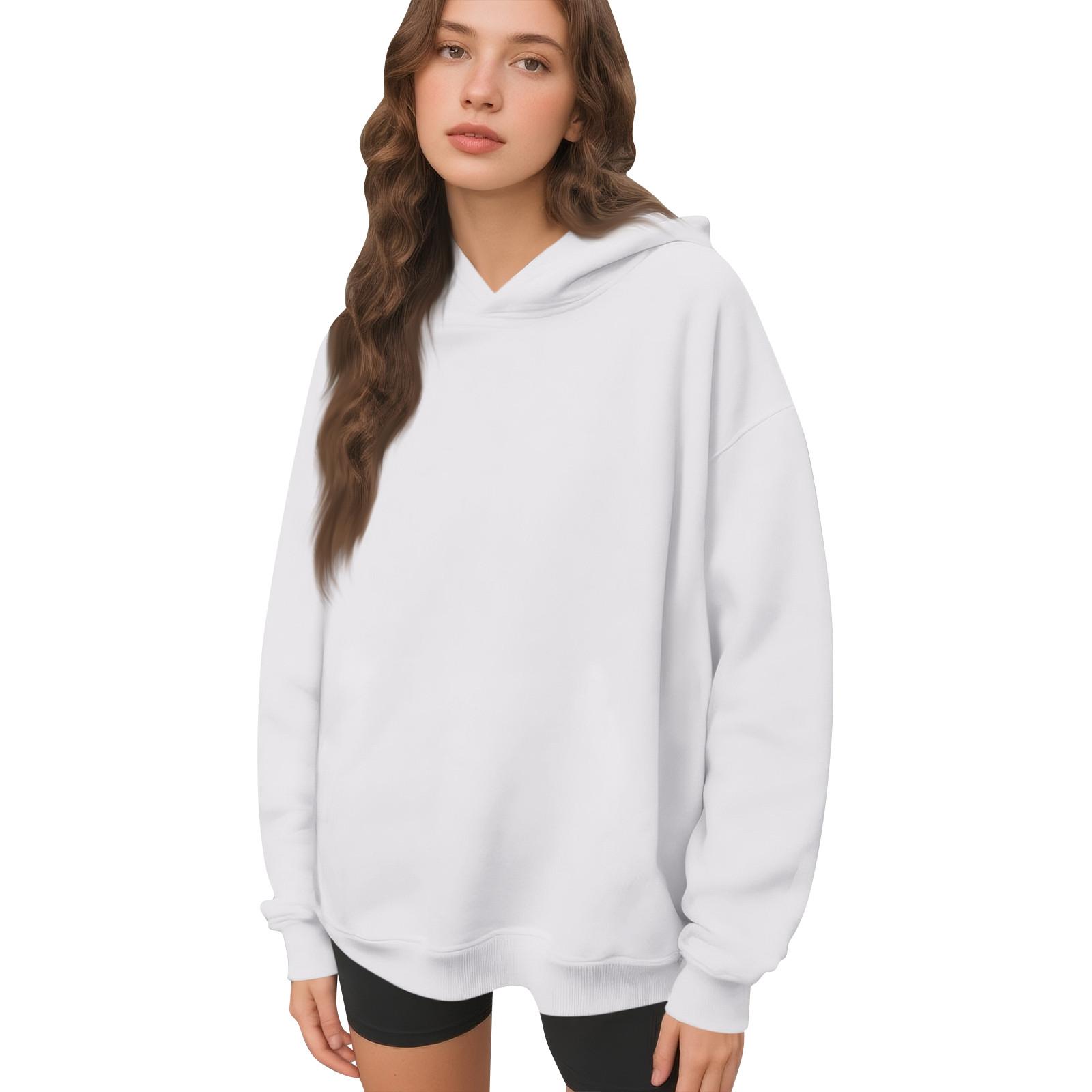 

Женские толстовки с капюшоном, повседневные удобные топы, осенние модные наряды M белый