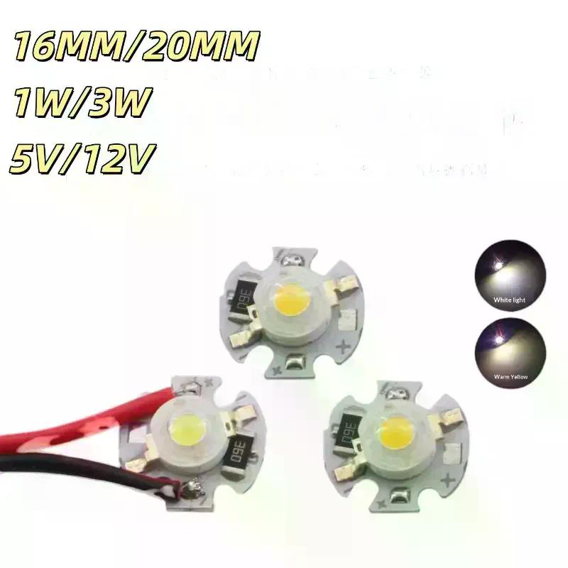 5/10Pcs 16mm 20mm LED Lamp Boards 1W 3W Single Color 5V 12V Warm Neutral White Spotlights Downlights Sunset Lights