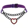 Hip Hop Gothic Peach Heart Collar Pu Leather Necklace Party Christmas Halloween Creative Valentine'S Day Gift