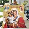 Jesus Jungfrau Maria Prayer Blanket- Lightweight Flannel Throw for Sofa ,Digital Printed Blanket with Soft & Worm Flannel Fabric
