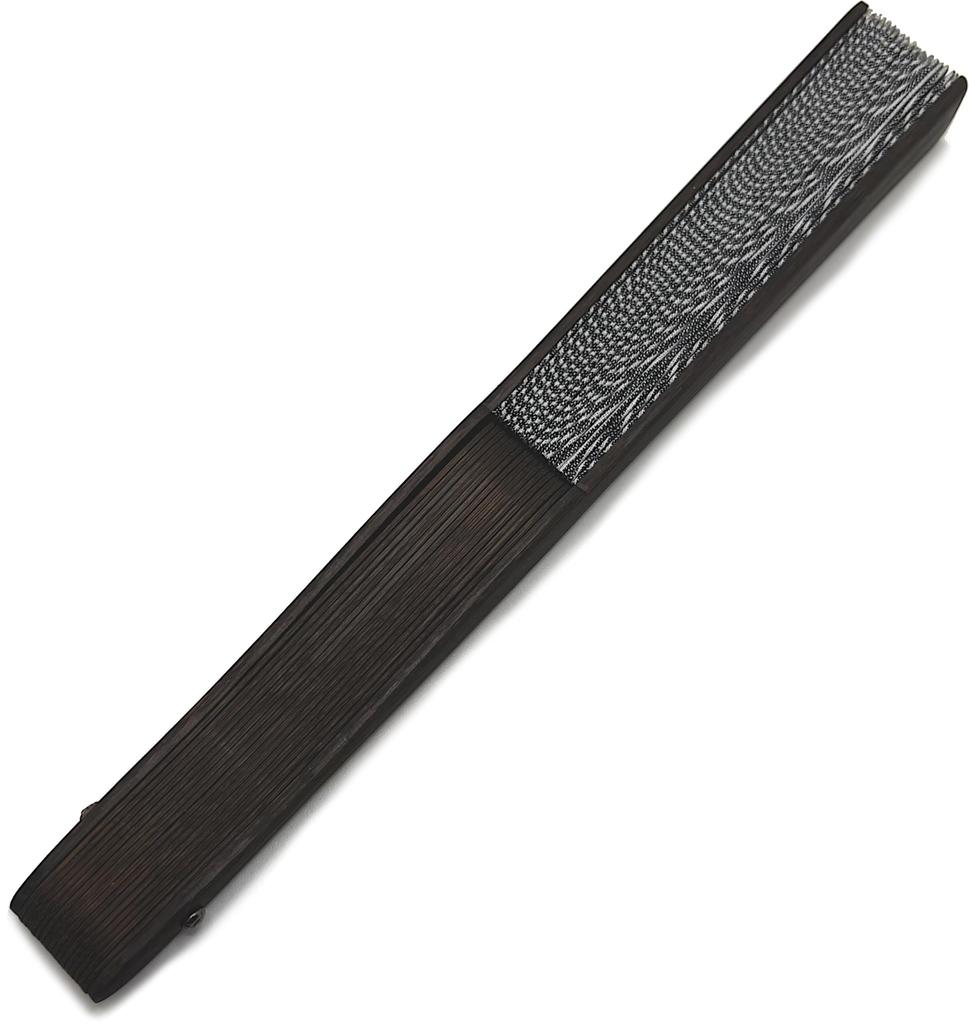 Takashima Chijimi Folding Fan for Cotton Simple Design [Hanakanzashi] Men, Fabric, 22cm, Gray, Gentleman's Fan, Simple, Sturdy, High-Quality, Plain,