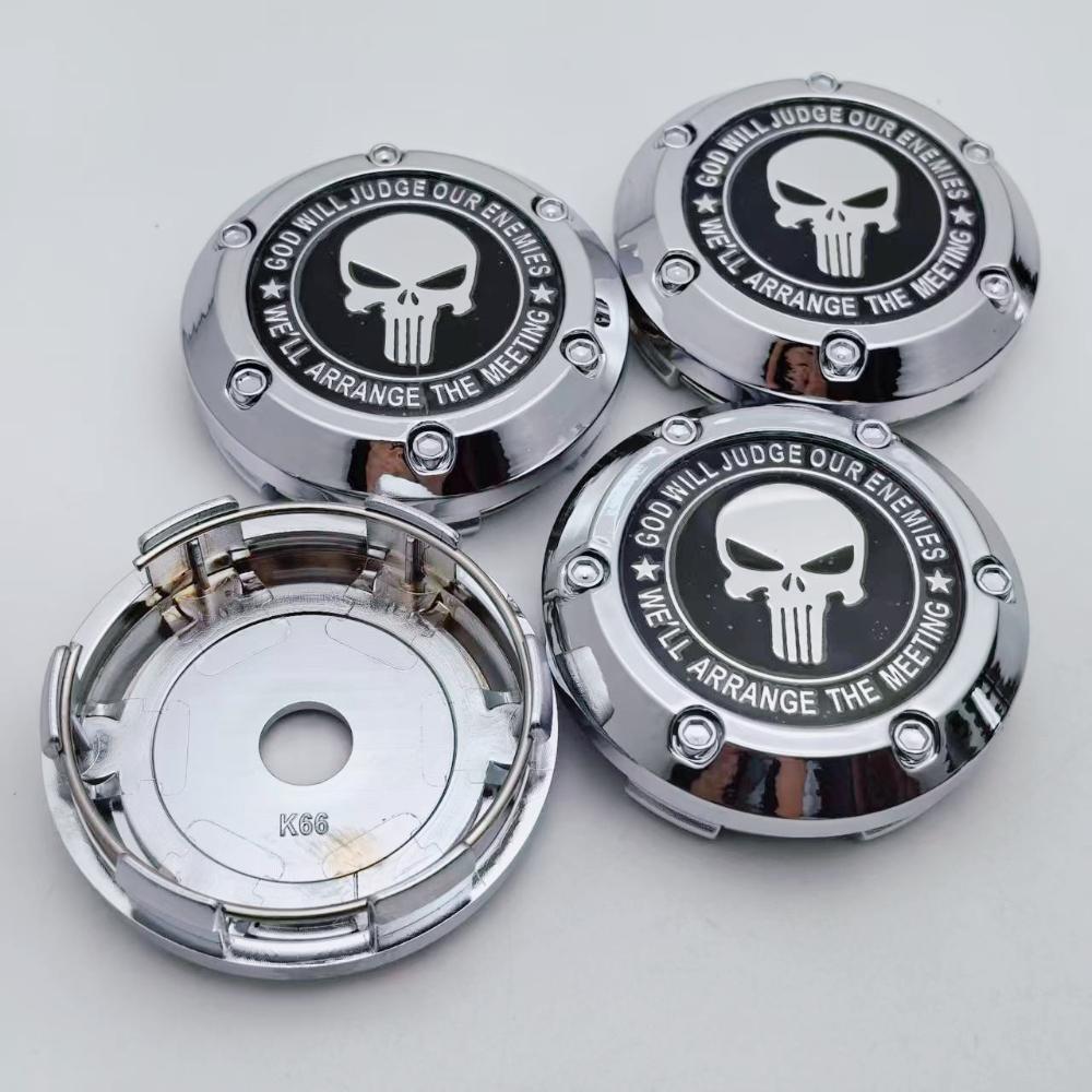 4pcs/set 66MM 62MM Skul Logo Emblem Badge Car Wheel Center Caps Rim Hubcaps Wheel Hub Center Dust Cover Replace Car Accessories