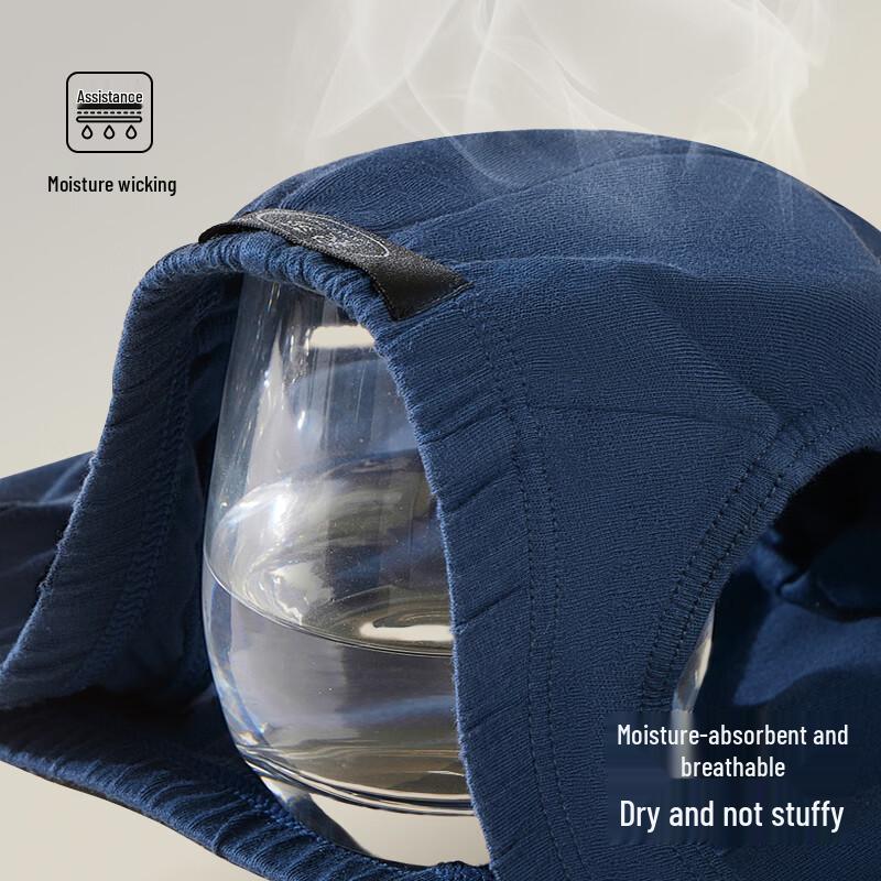 Lonsa Men's 100% Cotton Breathable Mid-Waist Briefs 4-Pack