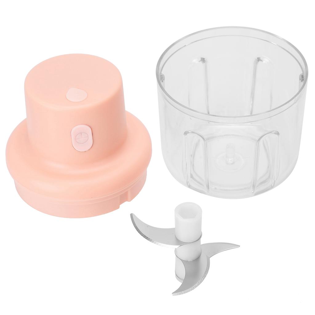 250ml Różowa elektryczna maszynka do mielenia mięsa Rozdrabniacz do żywności Mini niszczarka kuchenna Ładowanie USB