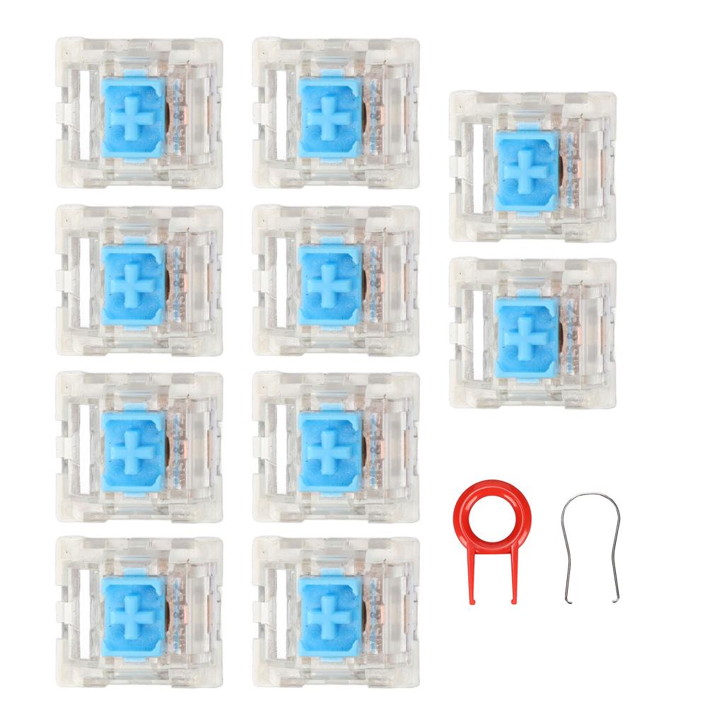 10Pcs Keyboard Switches Blue Switch Exquisite Structure for Replacement DIY Mechanical