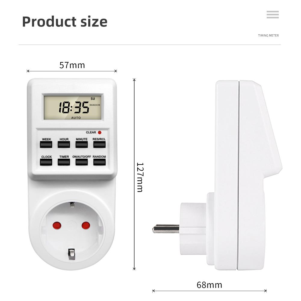 TM03 Digital Timer Switch Outlet Electronic Kitchen Timer Outlet 12/24 Hour Cycle Programmable Timer Outlet Time Setting3