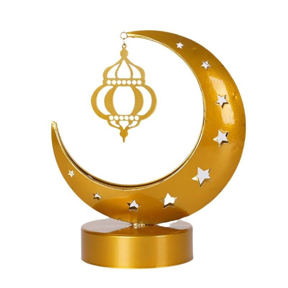 Wrought Iron Hollow Ramadan Desk Lamp Metal Art Design Ramadan Decorative Light  Bedroom Lighting