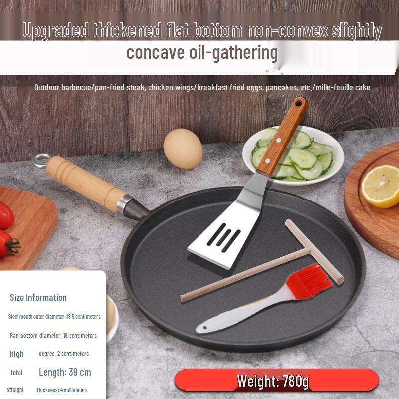 ZISIZ Thickened Cast Iron Frying Pan