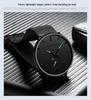 Men's Black Luminous Quartz Sports Watch - Trendy Waterproof Wristwatch