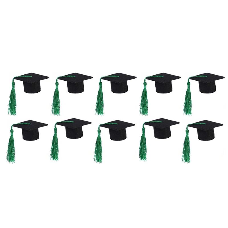 10pcs Mini Bottle Topper Hat Creative Cupcake Doctoral Decoration Graduation Season Souvenir Ornaments Birthday Party Decoration