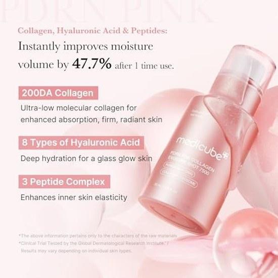 Medikube PDRN Pink Exosome Shot 7500 Introduction Beauty Serum Applied Needle Liquid Pores Firmness Lead Korean Cosmetics