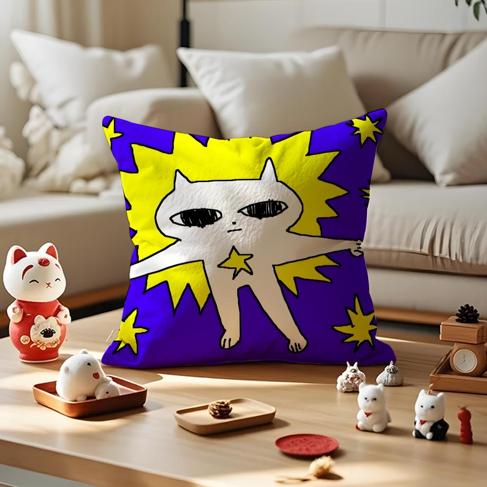 Niche Art Sense Cushion Cover Anti-dustmite Pillowcase Invisible Zipper Silky Short Plush Sofa Cushion Cover