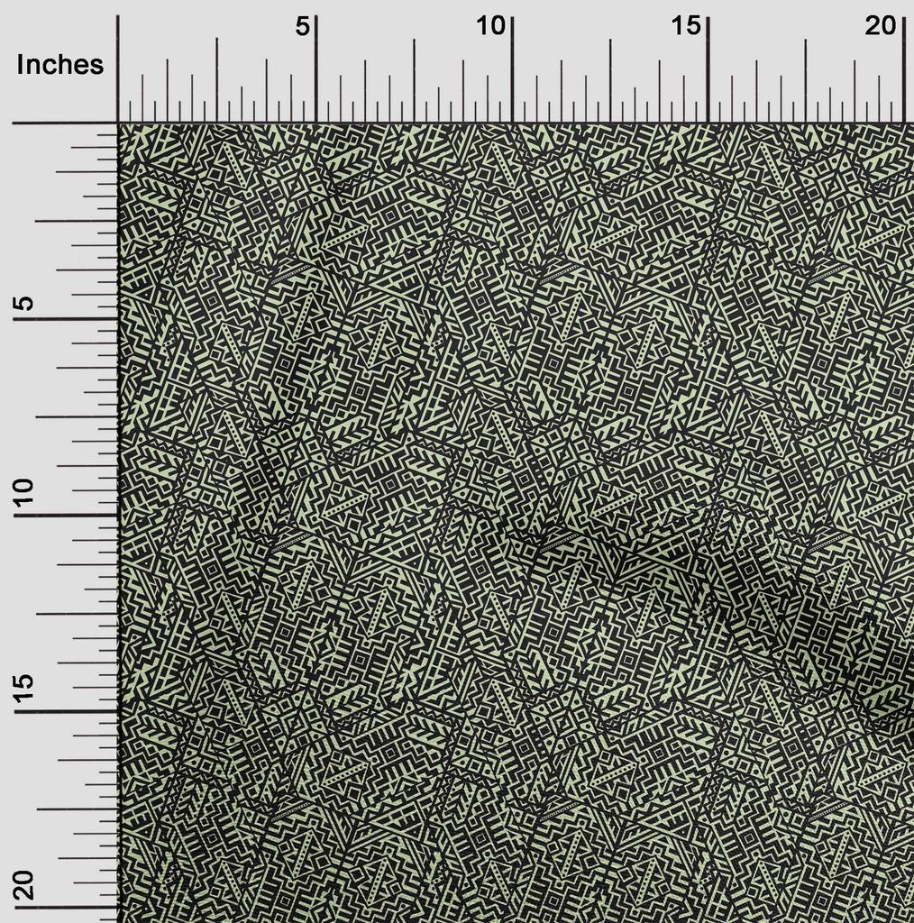 oneOone Cotton Flex Dusty Teal Green Stoff, abstrakter Nähstoff, Meterware, bedruckt, DIY-Kleidung, Nähzubehör, 40 Zoll