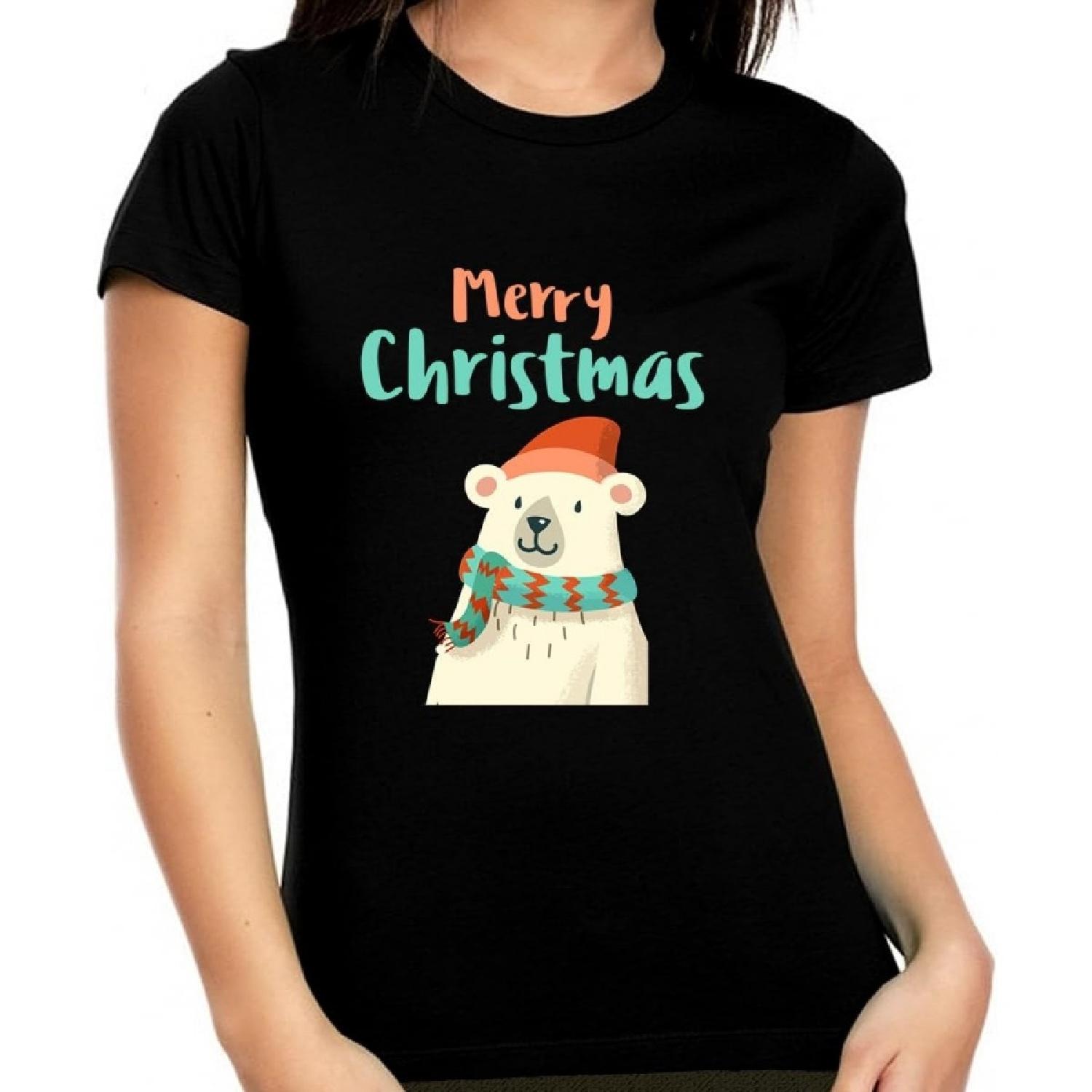 

Fire Fit Designs Cute Polar Bear Womens Christmas Tshirts Cute Christmas Pajamas for Women Christmas T Shirts for Women XXXXXL різнокольоровий