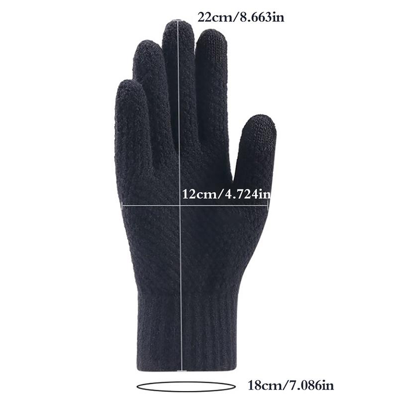 Thick Knitted Men Winter Gloves Imitation Cashmere Two Layer Touch Screen Adult Gloves Male Outdoor Mitten Thicken Gloves