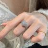 French Vintage Open Heart Ring Diamond Hollow Love Women Fashion Jewelry