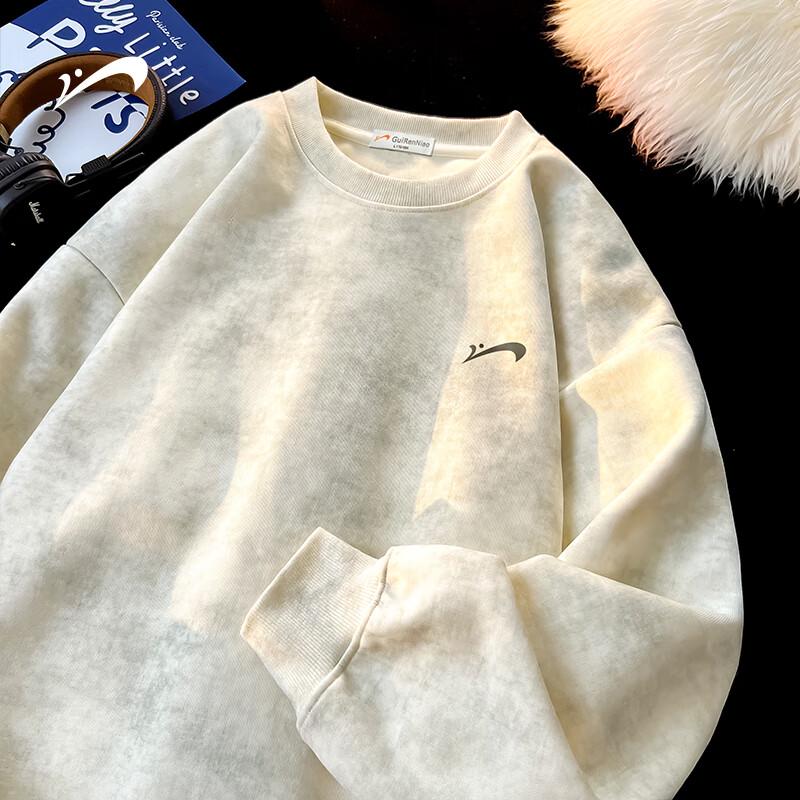 

Guirenniao Унисекс Тяжелый Свитшот с Круглым Вырезом и Эффектом Потертости 3XL