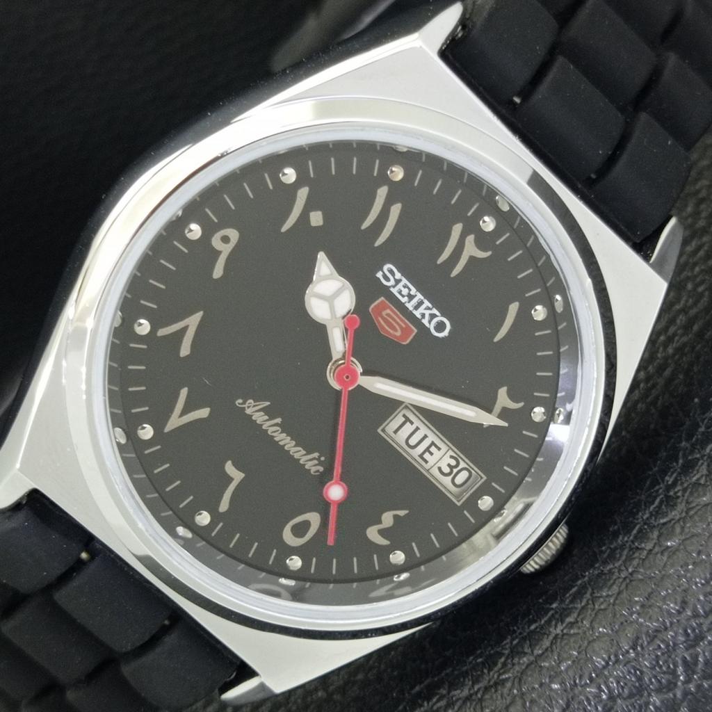 AUTOMATIC VINTAGE REFURBISHED SEIKO 5 6309A JAPAN MENS BLACK WATCH A441306-5 Sk-a441306