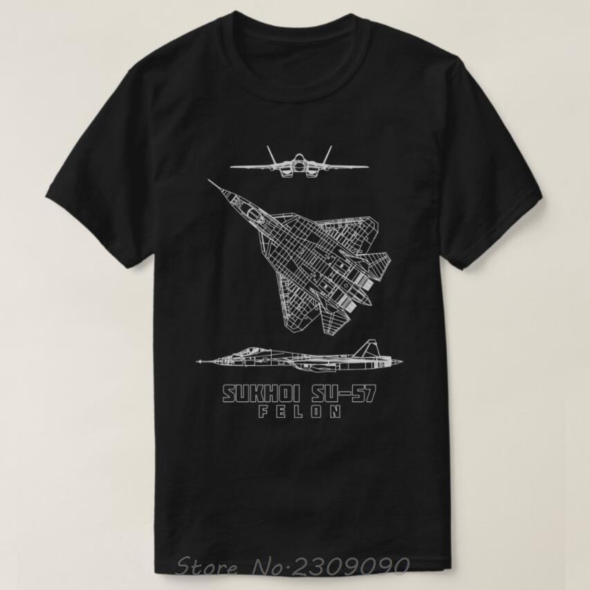 

Sukhoi Su57 Russian Stealth Fighter Plane Blueprin Cotton Tshirt Casual Unisex Tops Tees Men s Clothing Oversized T-shirt S разноцветный