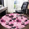 1pc Heart LoveChair Carpet for Office, Indoor Non-Slip Washable Polyester Fiber Carpet, Mat For Office, Machine Washable