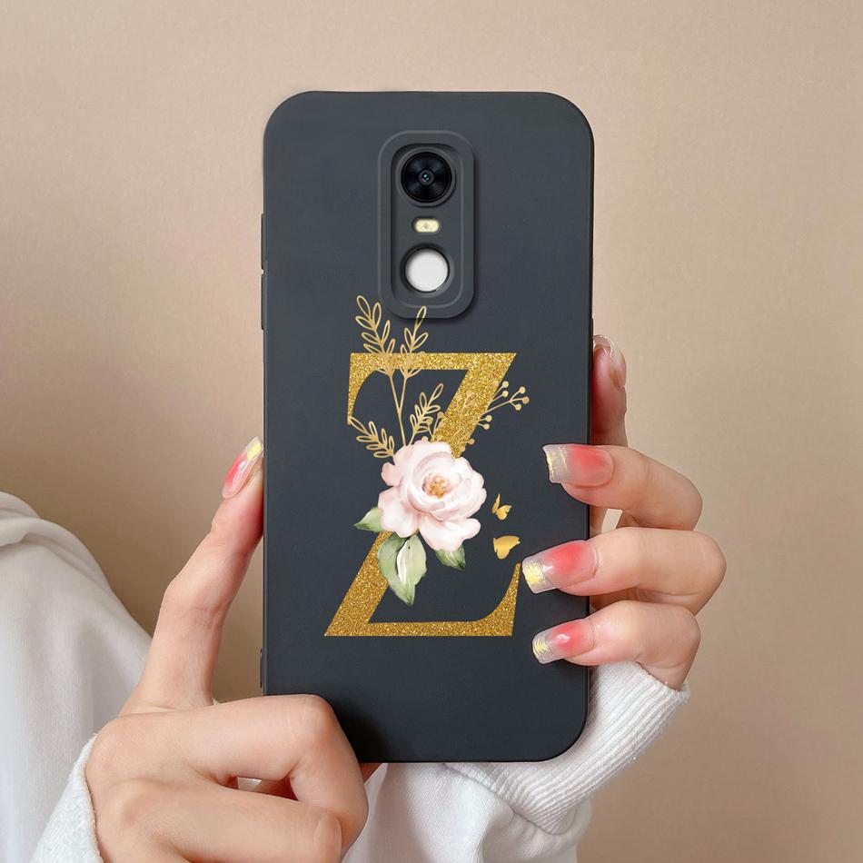 For Redmi 5 Plus Note5 Cases Shiny A-Z Letter Liquid Silicone Anti Drop Phone Protective Back Covers For Redmi5Plus Note5 Funda