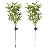 Stainless Steel Ground Stake Lamps 2Pcs Artificial Flower Solar Lights, Lily Bamboo Wisteria Garden Lights Powered Firefly Waterproof Pathway