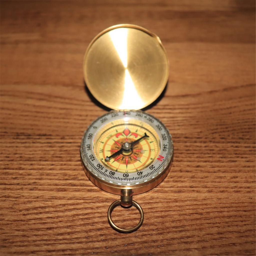 Outdoor Camping Pocket Compasses with Cover Coppers Luminously Compasses Portable Navigation Tool Travel Gift