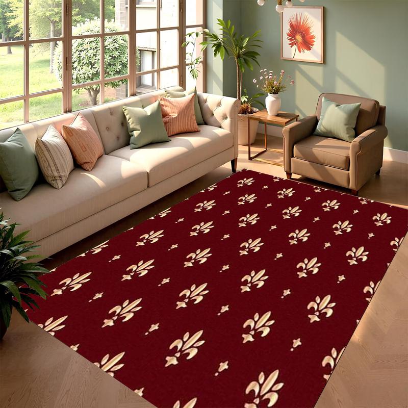 

Elegant Vintage Floral Pattern Carpet Mat for Living Room Bedroom Home Decoration Luxury Soft Area Rug with Gold Iris Design 40x60cm
