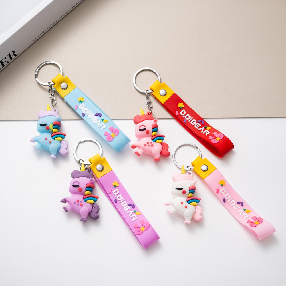 Cute Rainbow Pony Unicorn Keychain Pendant Couple s Bag Pendant Small Gift