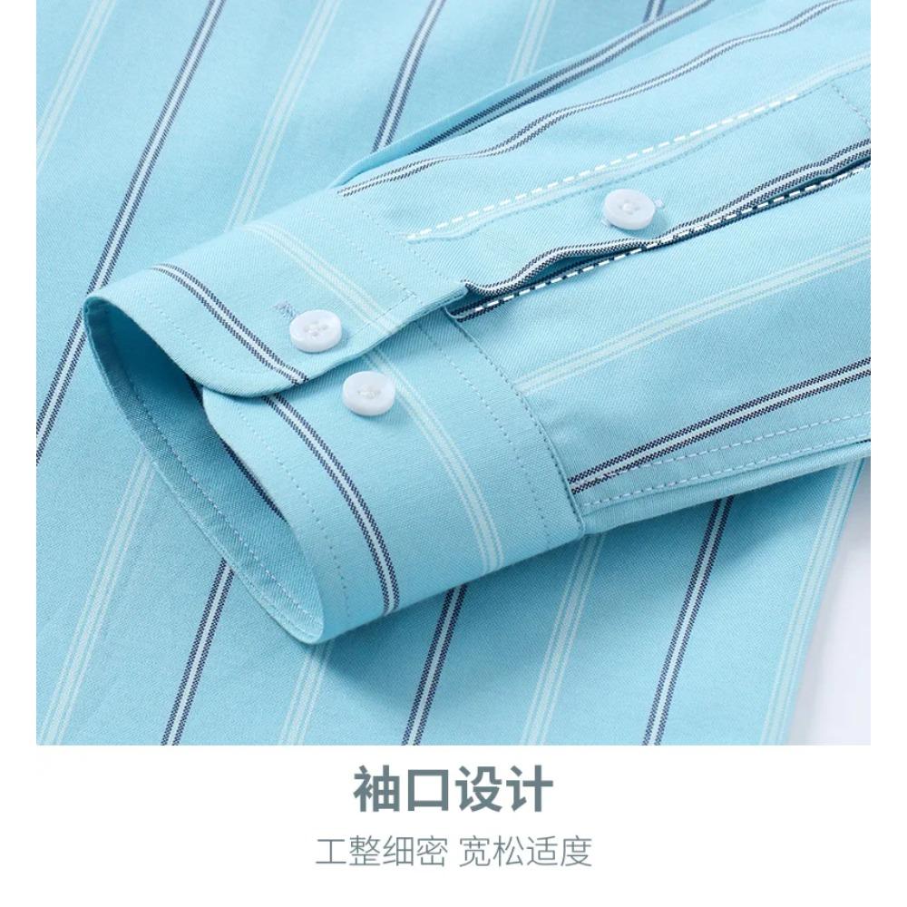 Big Size 11XL 10XL 9XL 8XL 100 Cotton Long Sleeve Shirt for Men Pocket Oxford Striped Casual Shirt Men Long Sleeve Slim Fit