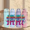 1PC Six Seven GT Cartoon Letter 750ml Color Plastic Sports Water Bottle Leakproof Flip Straw Lid Suitable for Sports Office Home Use
