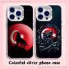 Coole Türkischer Wolf Flagge Handyhülle Für iPhone 17,16,15,14,13,12,11,Mini,Pro,E,MAX Weiß Matt Silikon Whtie Hülle